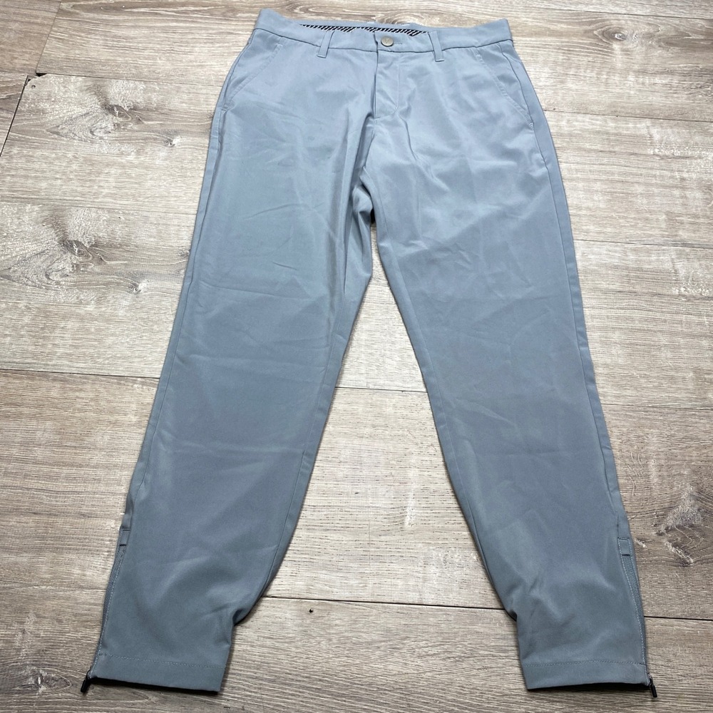 Primo Golf‎ Pants Mens 29 Short Blue Grey Tapered Ankle Zip Athletic Stretch